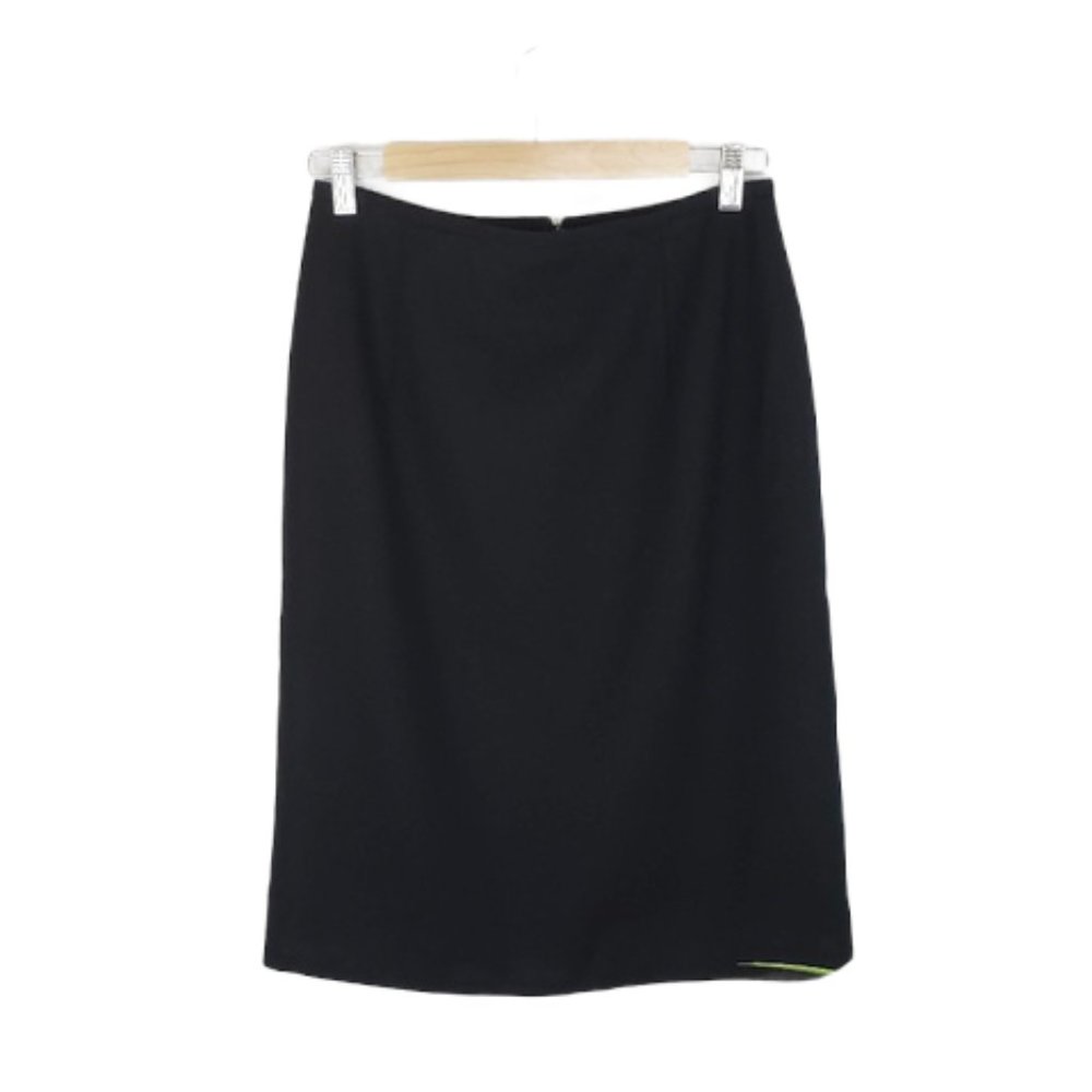 ♦️5/$20 Vintage Black Wool A-line Skirt Size 10